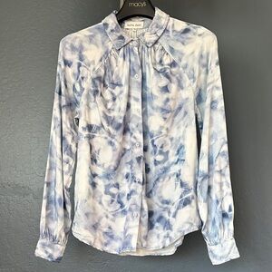 Bella Dahl White and Blue Button Down Shirt